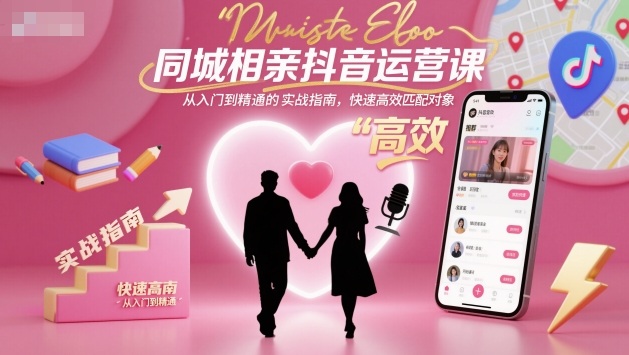 同城相亲抖音运营课，从入门到精通的实战指南，快速高效匹配对象-hcnxn