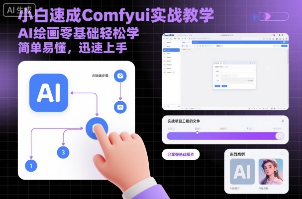 小白速成Comfyui实战教学，AI绘画零基础轻松学，简单易懂，迅速上手-hcnxn