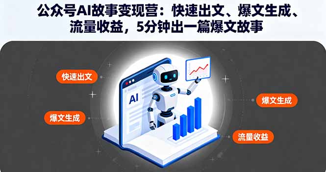 公众号AI故事变现营：快速出文、爆文生成、流量收益，5分钟出一篇爆文故事-hcnxn