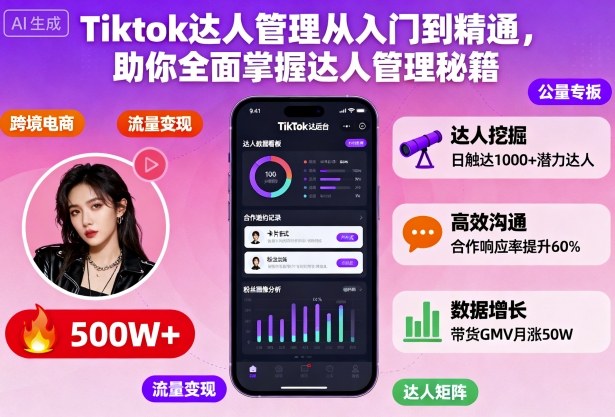 Tiktok达人管理从入门到精通，助你全面掌握达人管理秘籍-hcnxn