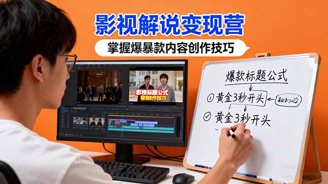 影视解说变现营：通过30+实战案例爆款内容创作技巧，掌握影视解说盈利密码-hcnxn