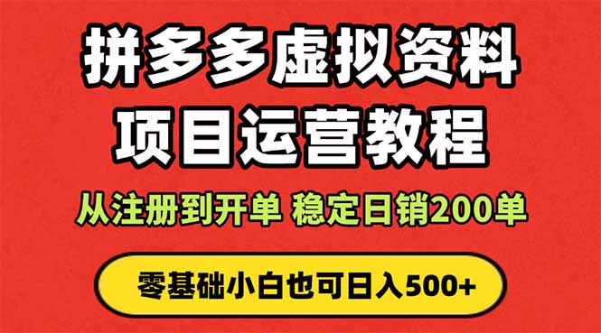 拼多多开店运营课程： 蓝海变现玩法，轻松实现睡后收入 零基础小白也可...-hcnxn