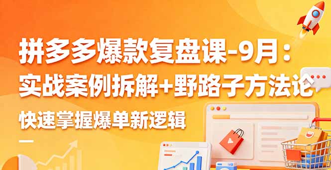 拼多多爆款复盘课-9月：实战案例拆解+野路子方法论，快速掌握爆单新逻辑-hcnxn