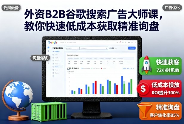 外资B2B谷歌搜索广告大师课，教你快速低成本获取精准询盘-hcnxn