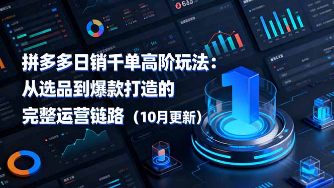 拼多多日销千单高阶玩法：从选品到爆款打造的完整运营链路(10月更新-hcnxn