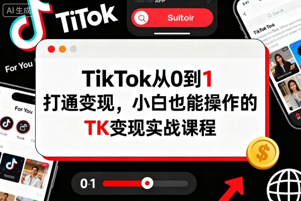 TikTok从0到1打通变现，小白也能操作的TK变现实战课程-hcnxn