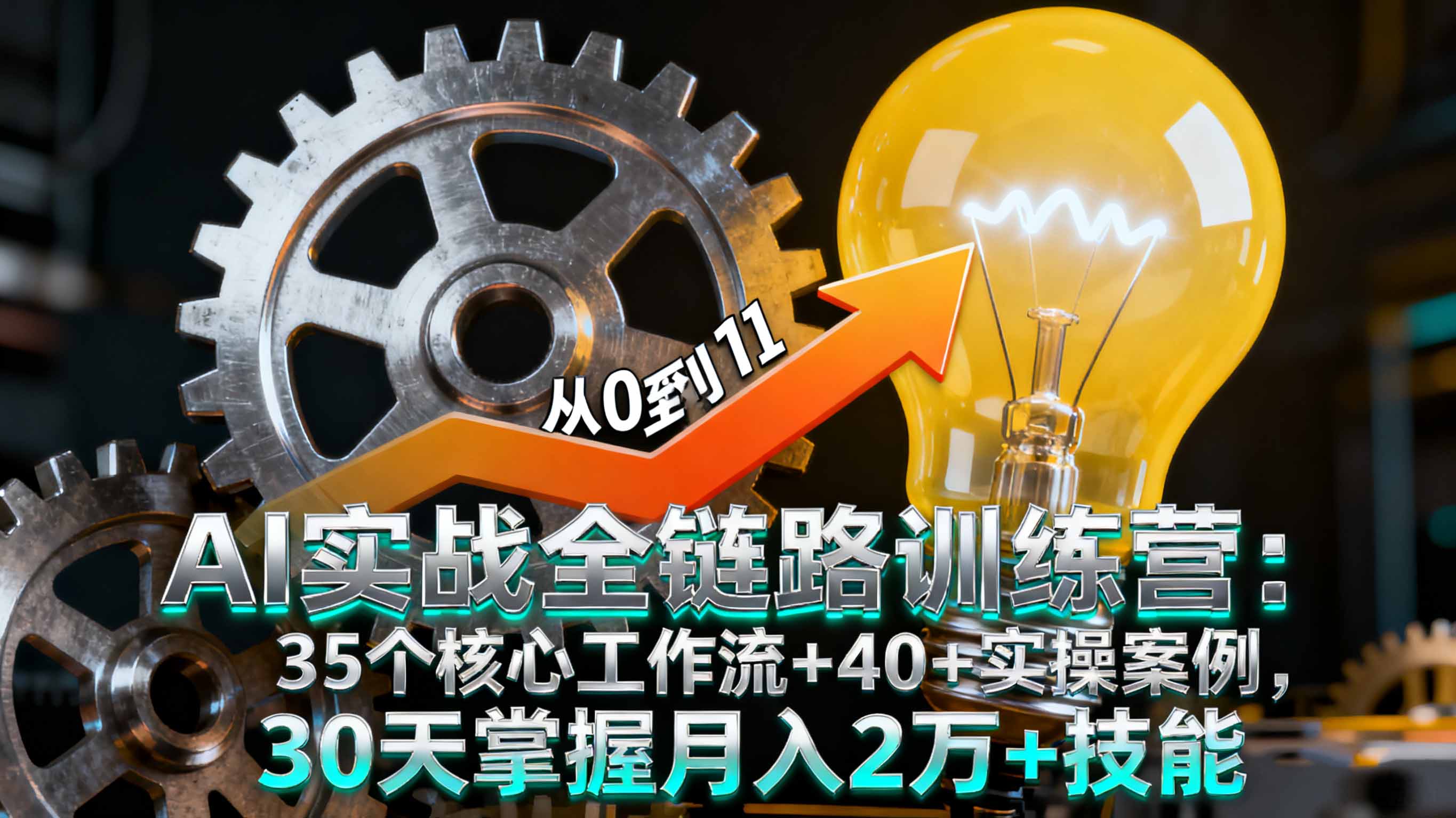 AI实战全链路训练营：35个核心工作流+40+实操案例，30天掌握月入2万+技能-hcnxn