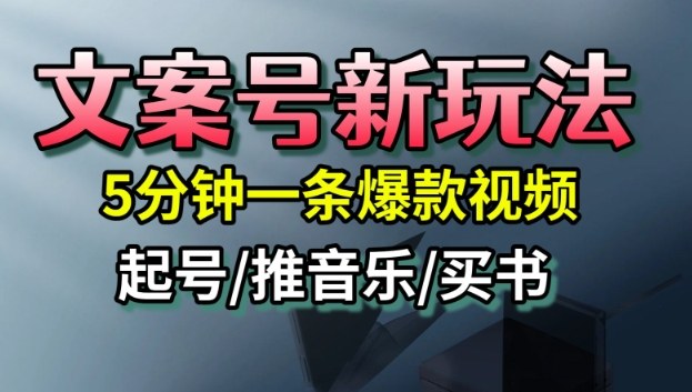 文案号新玩法，5分钟一条爆款视频，流量高，起号快，多方位变现-hcnxn