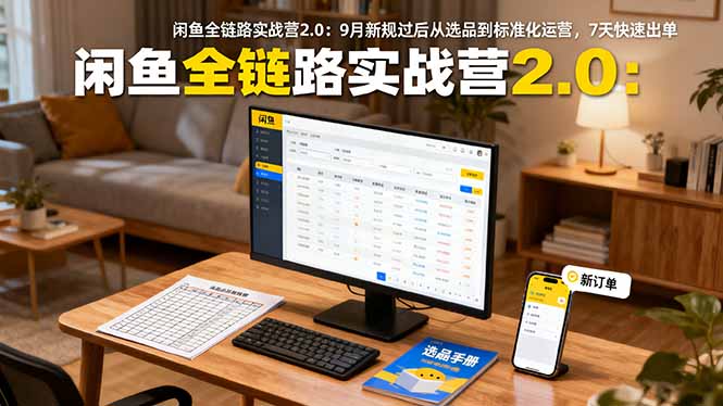 闲鱼全链路实战营2.0：9月新规过后从选品到标准化运营，7天快速出单-hcnxn
