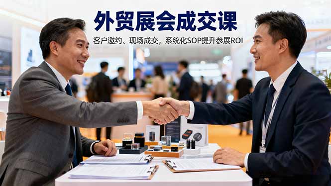 外贸展会成交课，含目标制定、客户邀约、现场成交，系统化SOP提升参展ROI-hcnxn