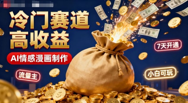 公众号冷门赛道，用AI做情感漫画，7天开通流量主，操作简单，小白可玩-hcnxn