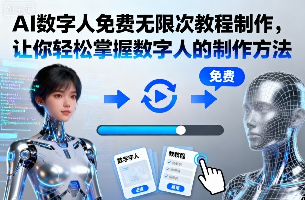 AI数字人免费无限次教程制作，让你轻松掌握数字人的制作方法-hcnxn