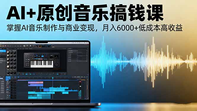 AI+原创音乐搞钱课：掌握AI音乐制作与商业变现，月入6000+低成本高收益-hcnxn