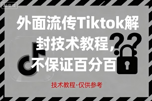 外面流传Tiktok解封技术教程，不保证百分百，具体自测-hcnxn