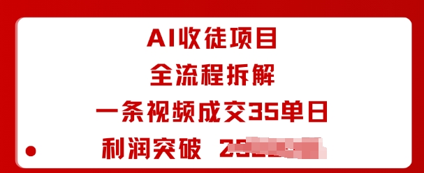 AI收徒项目全流程拆解一条视频成交35单日利润突破1k+-hcnxn