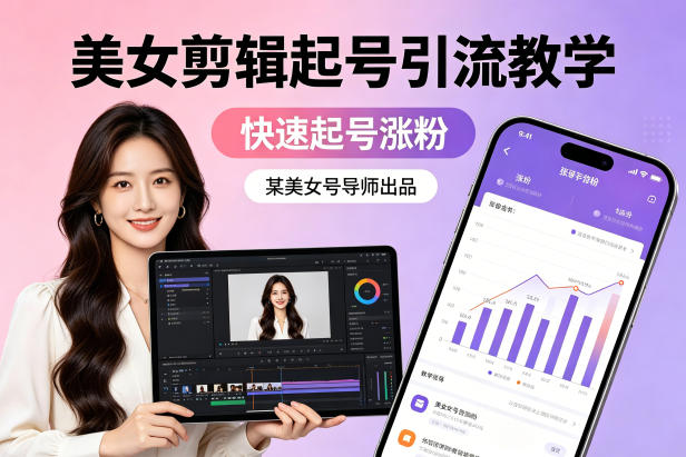 某美女号导师出品：美女剪辑起号引流教学，快速起号涨粉-hcnxn