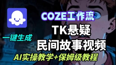 Coze扣子工作流一键生成TK悬疑民间故事视频，AI实操教学+保姆级教程-hcnxn