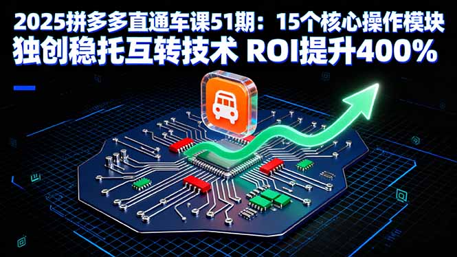 2025拼多多直通车课51期：15个核心操作模块 独创稳托互转技术 ROI提升400%-hcnxn
