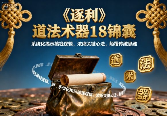 《逐利》道法术器18锦囊，系统化揭示搞钱逻辑，浓缩关键心法，颠覆传统思维-hcnxn