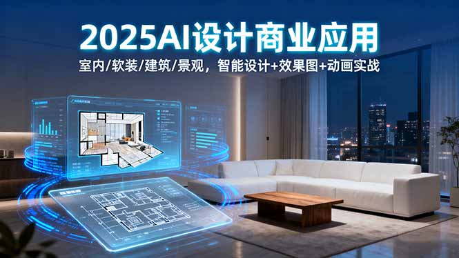 2025AI设计商业应用：室内/软装/建筑/景观，智能设计+效果图+动画实战-hcnxn