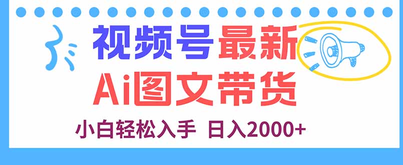 视频号最新AI图文带货，每天几分钟，小白轻松入手，日入2000+-hcnxn