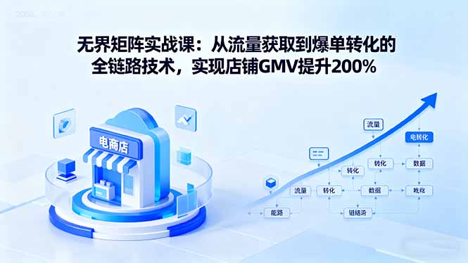 无界矩阵实战课：从流量获取到爆单转化的全链路技术，实现店铺GMV提升200%-hcnxn