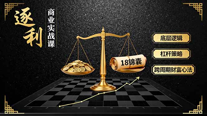 《逐 利》商业实战课，底层逻辑、杠杆策略、18锦囊，跨周期财富心法-hcnxn
