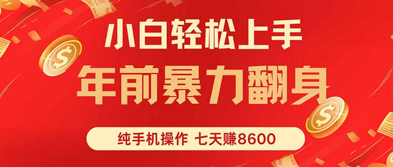 七天狂赚8600，小白纯手机操作，日入1000+-hcnxn
