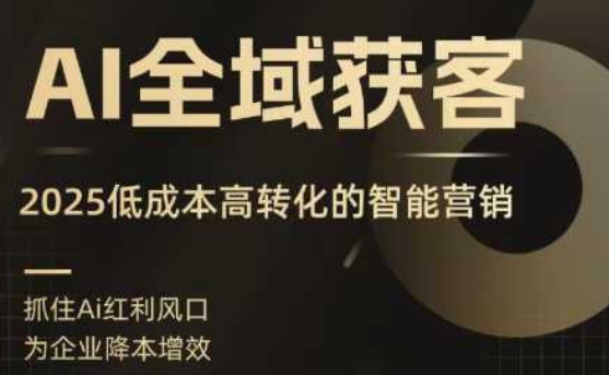 AI全域获客实训营，2025低成本高转化的智能营销，精准找客，高效营销-hcnxn