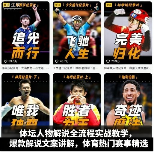 体坛人物解说全流程实战教学，爆款解说文案讲解，体育热门赛事精选-hcnxn