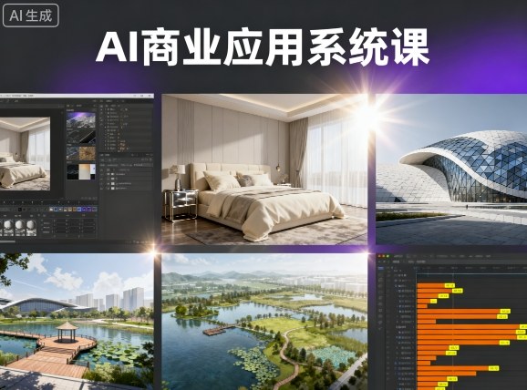 AI商业应用系统课，室内-软装-建筑-景观，智能设计+效果图+动画画实战-hcnxn