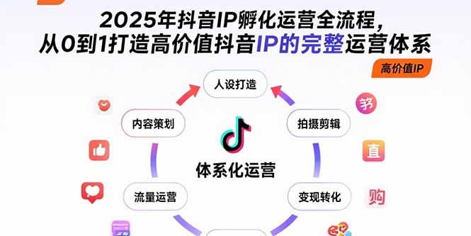 2025年抖音IP孵化运营全流程，从0到1打造高价值抖音IP的完整运营体系-hcnxn