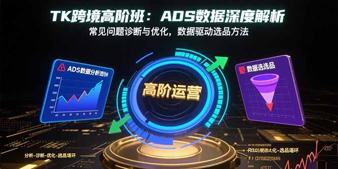 TK跨境高阶班：ADS数据深度解析，常见问题诊断与优化，数据驱动选品方法-hcnxn