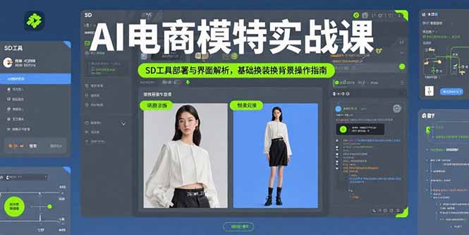 AI电商模特实战课，SD工具部署与界面解析，基础换装换背景操作指南-hcnxn