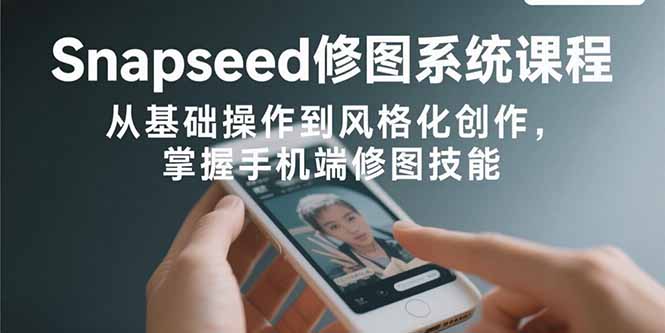 Snapseed修图系统课程：从基础操作到风格化创作，掌握手机端修图技能-hcnxn
