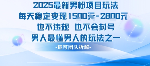 2025最新男粉项目玩法每天变现1k+也不违规也不会封号男人最懂男人的玩法-hcnxn