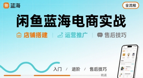 闲鱼蓝海电商实战，店铺搭建运营售后全流程-hcnxn