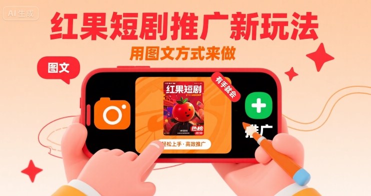 红果短剧推广新玩法，用图文方式来做，有手就会-hcnxn