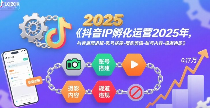 抖音IP孵化运营2025年，抖音底层逻辑-账号搭建-摄影剪辑-账号内容-规避违规-hcnxn
