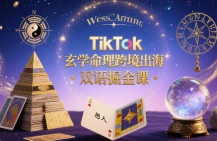 TikTok玄学命理跨境出海双语掘金课，手把手教你用命理知识精准直击海外用户痛点-hcnxn