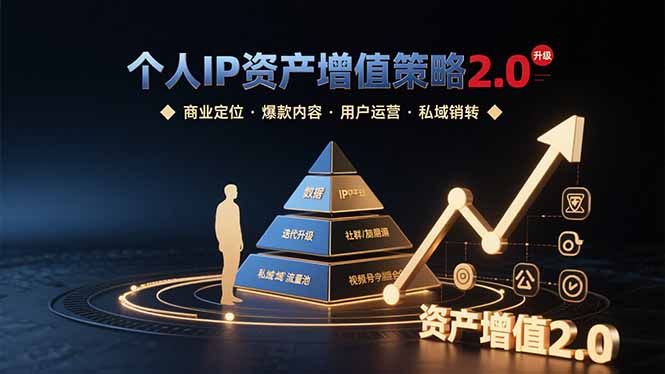 个人IP资产增值策略2.0 拆解商业定位/爆款内容/用户运营/私域销转四大模块-hcnxn