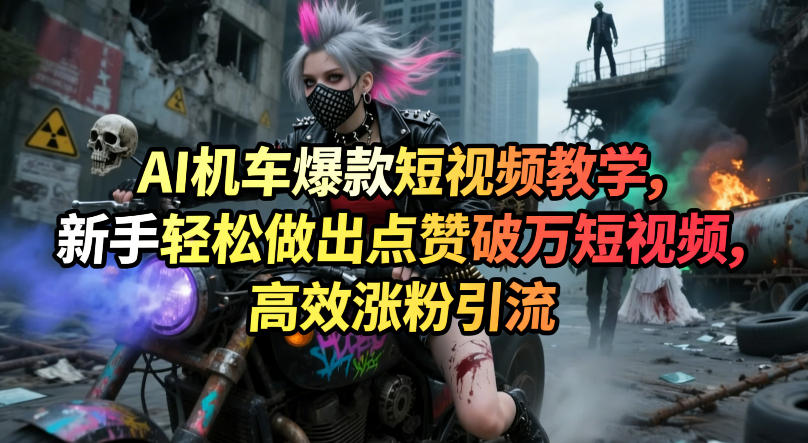 AI机车爆款短视频教学，新手轻松做出点赞破万短视频，高效涨粉引流-hcnxn
