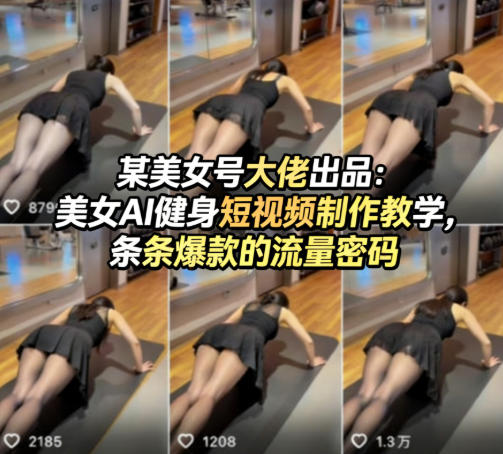 某美女号大佬出品：美女AI健身短视频制作教学，条条爆款的流量密码-hcnxn