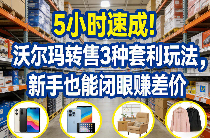5小时速成！沃尔玛转售3种套利玩法，新手也能闭眼賺差价-hcnxn