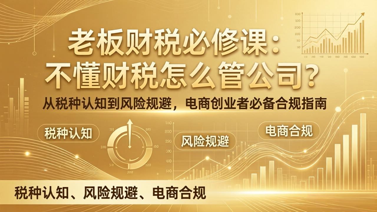 老板财税必修课：不懂财税怎么管公司？从税种认知到风险规避，电商创业者必备合规指南-hcnxn