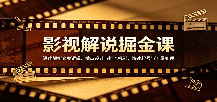 影视解说掘金课：深度解析文案逻辑、槽点设计与推流机制，快速起号与流量变现-hcnxn