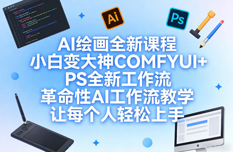 AI绘画全新课程，小白变大神COMFYUI+PS全新工作流，革命性AI工作流教学，让每个人轻松上手-hcnxn