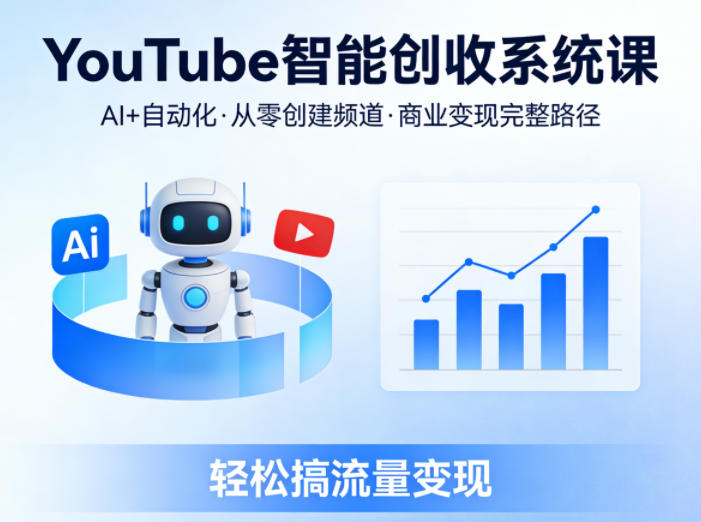 YouTube智能创收系统课，AI+自动化，从零创建YouTube频道并实现商业变现的完整路径，轻松搞流量变现-hcnxn