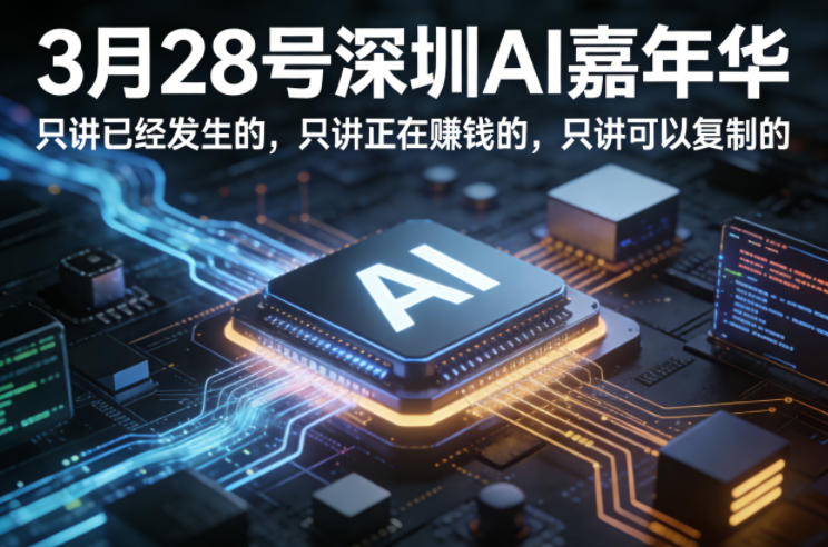 3月28号深圳AI嘉年华，只讲已经发生的，只讲正在賺钱的，只讲可以复制的-hcnxn