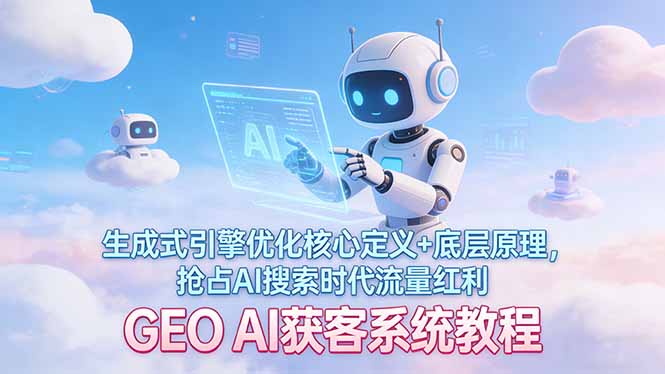 GEO AI获客系统教程：生成式引擎优化核心定义+底层原理，抢占AI搜索时代流量红利-hcnxn